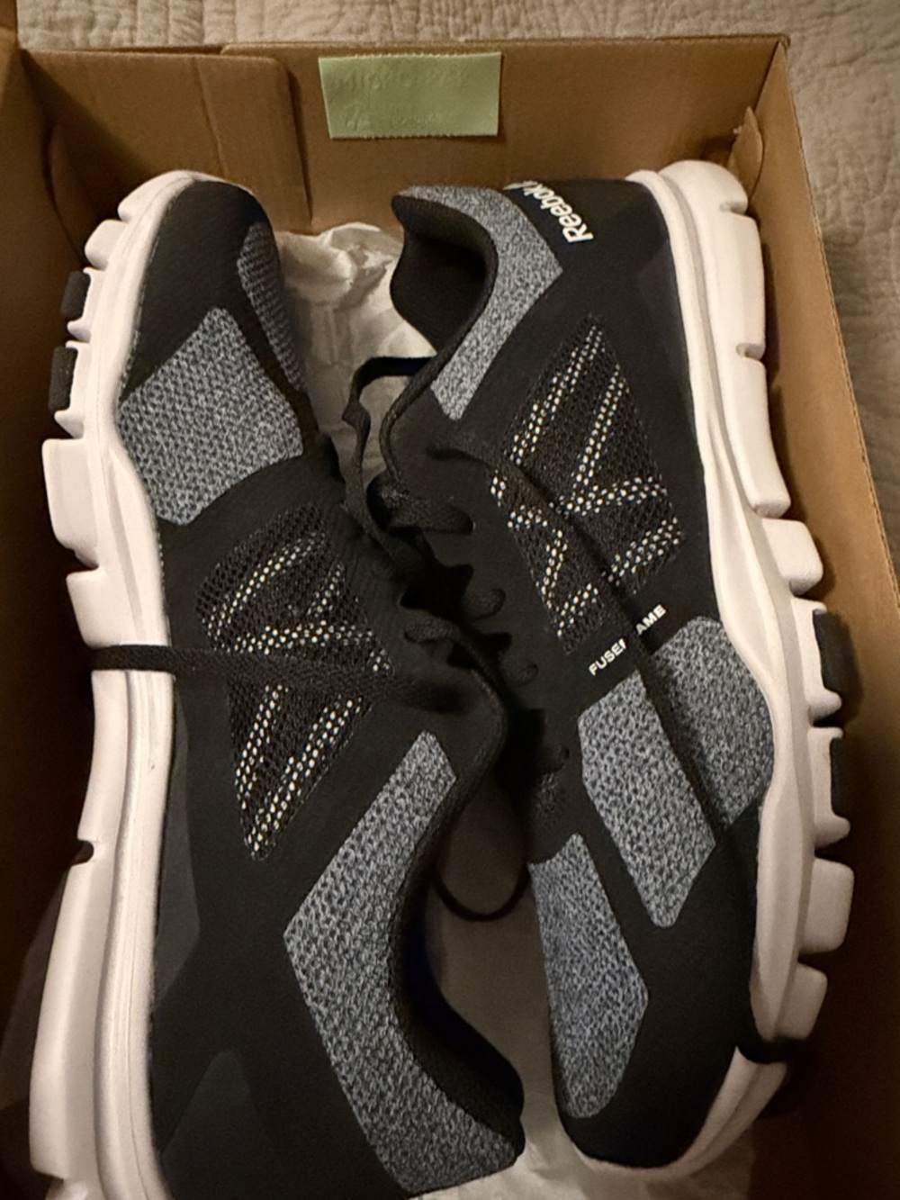 Reebok women’s  Black & Gray Athletic Knit Trainers